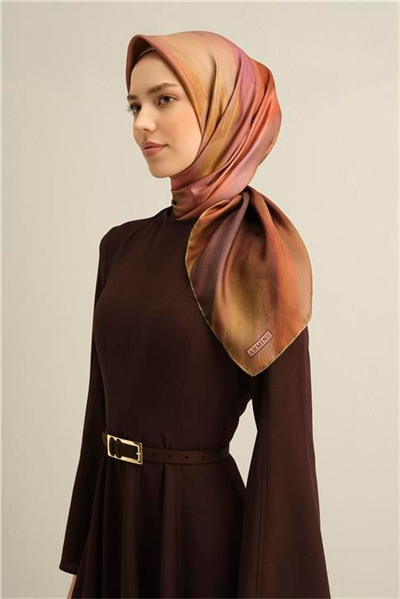 Armine Soyut Desenli Saf İpek Sura Eşarp 9308D 07