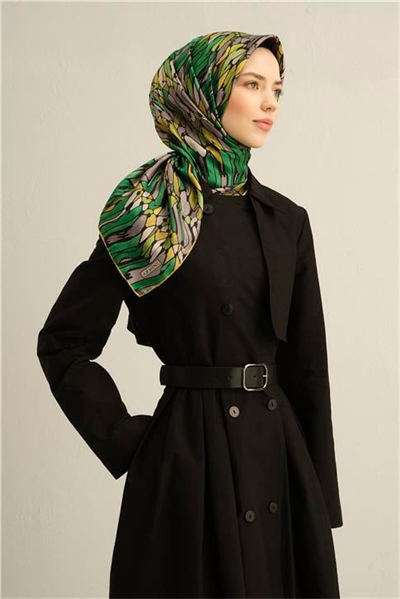 Armine Soyut Desenli Saf İpek Sura Eşarp 9335D 84