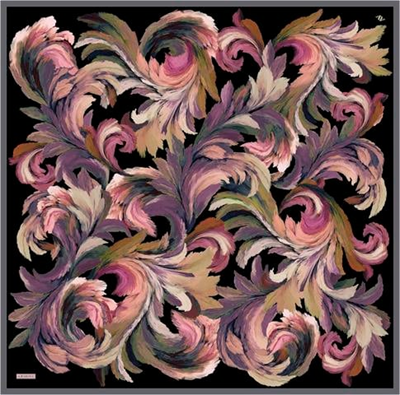 Armine Soyut Desenli Saf İpek Twill Eşarp 9423D 36