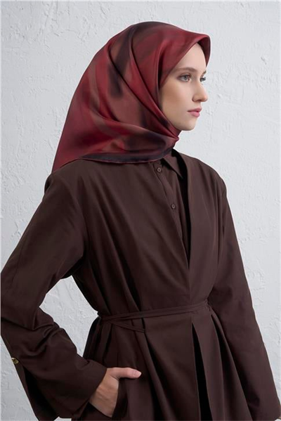 Armine Soyut Desenli Saf İpek Twill Eşarp 9436D 80