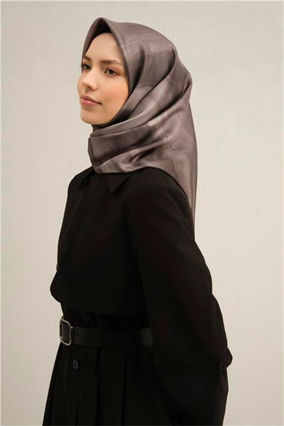 Armine Soyut Desenli Saf İpek Twill Eşarp 9308D 37