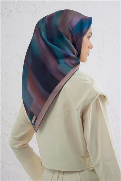 Armine Soyut Desenli Saf İpek Twill Eşarp 9436D 32