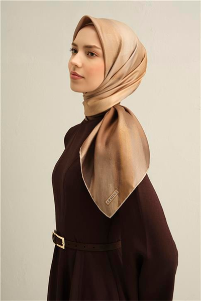 Armine Soyut Desenli Saf İpek Twill Eşarp 9308D 08