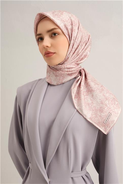 Armine Soyut Desenli Saf İpek Twill Eşarp 9311D 86