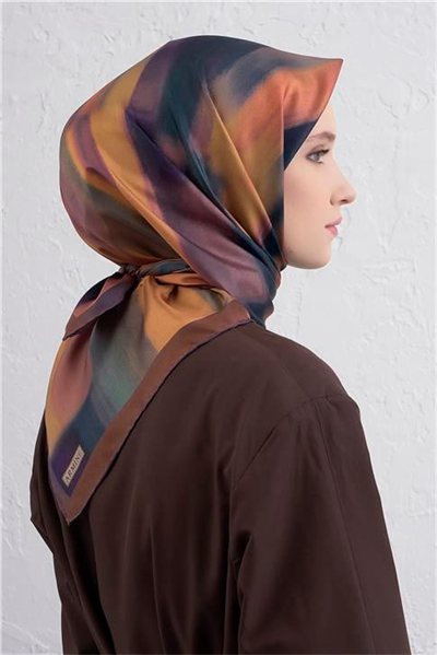 Armine Soyut Desenli Saf İpek Twill Eşarp 9436D 82