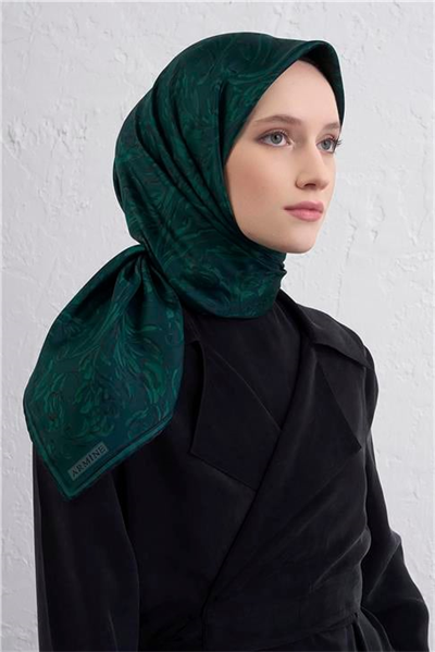 Armine Soyut Desenli Saf İpek Twill Eşarp 9431D 06
