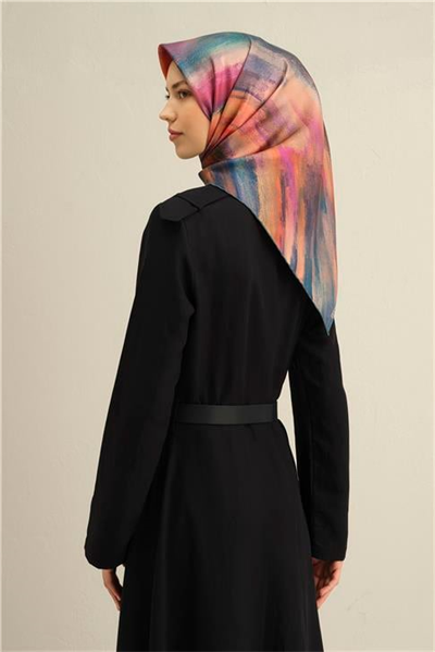 Armine Soyut Desenli Saf İpek Twill Eşarp 9308D 01