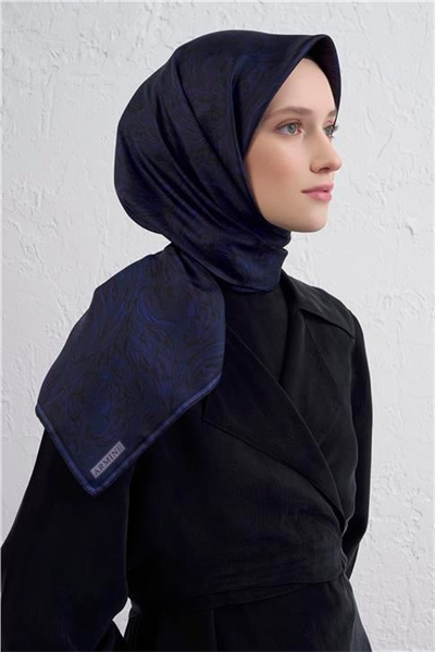 Armine Soyut Desenli Saf İpek Twill Eşarp 9431D 84