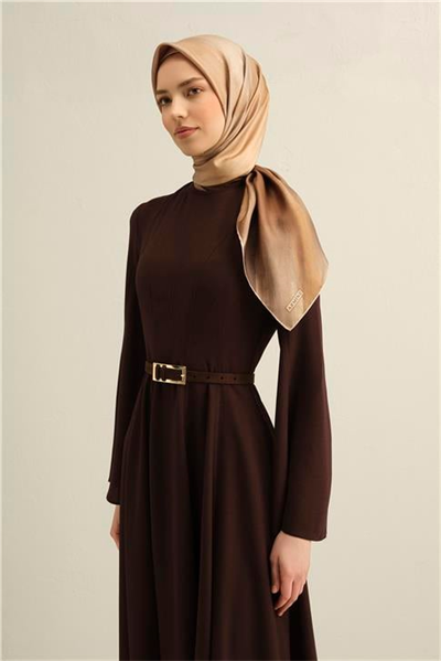 Armine Soyut Desenli Saf İpek Twill Eşarp 9308D 08