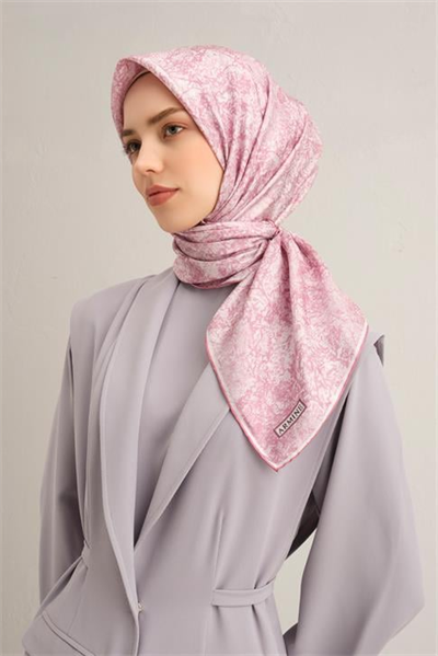 Armine Soyut Desenli Saf İpek Twill Eşarp 9311D 01