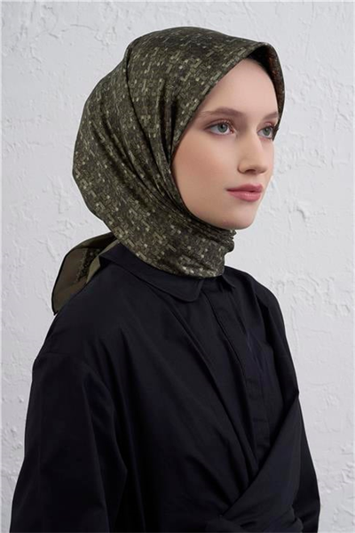 Armine Soyut Desenli Saf İpek Twill Eşarp 9405D 82