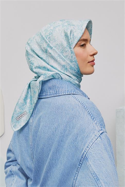 Armine Soyut Desenli Saf İpek Twill Eşarp 9311D 85
