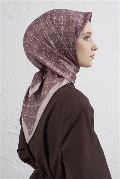 Armine Soyut Desenli Saf İpek Twill Eşarp 9405D 32