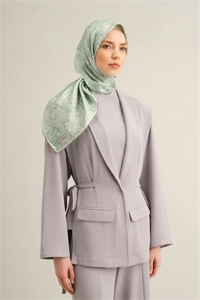 Armine Soyut Desenli Saf İpek Twill Eşarp 9311D 87