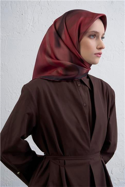 Armine Soyut Desenli Saf İpek Twill Eşarp 9436D 80