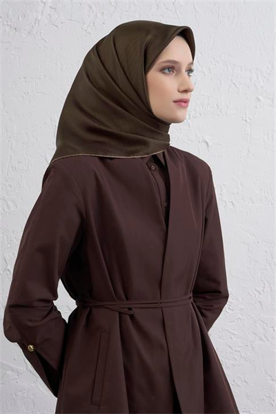 Armine Soyut Desenli Saf İpek Twill Eşarp 9415D 32