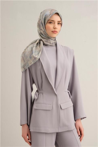 Armine Soyut Desenli Saf İpek Twill Eşarp 9339D 57