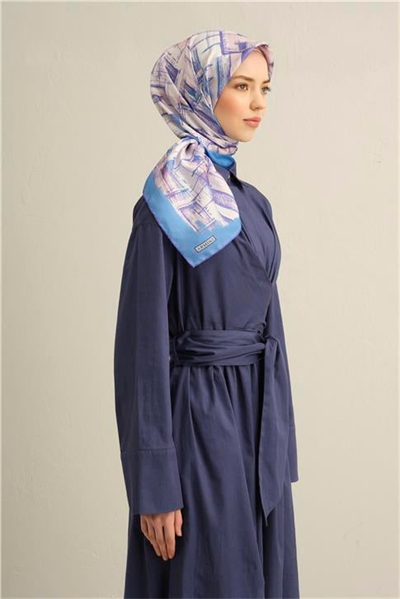Armine Soyut Desenli Saf İpek Twill Eşarp 9350D 51