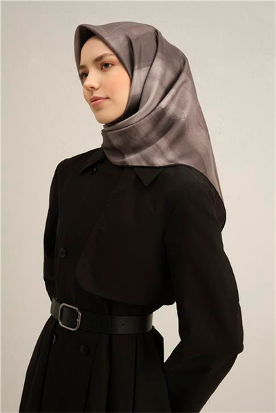 Armine Soyut Desenli Saf İpek Twill Eşarp 9308D 37