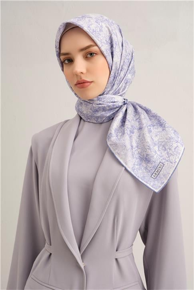 Armine Soyut Desenli Saf İpek Twill Eşarp 9311D 06