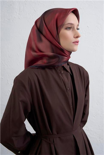 Armine Soyut Desenli Saf İpek Twill Eşarp 9436D 80