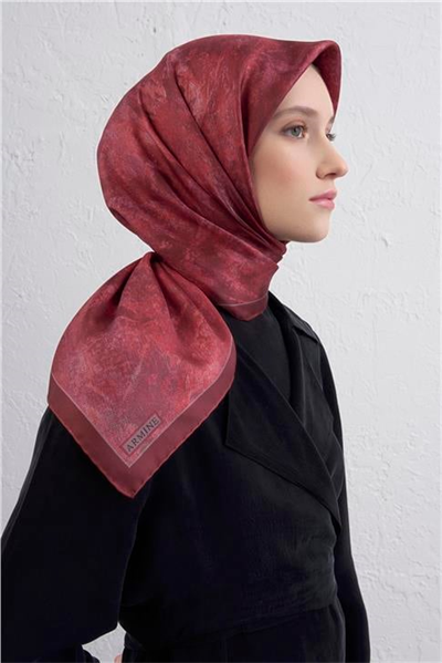 Armine Soyut Desenli Saf İpek Twill Eşarp 9433D 05