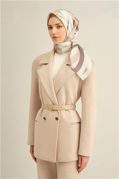 Armine Soyut Desenli Saf İpek Twill Eşarp 9328D 86