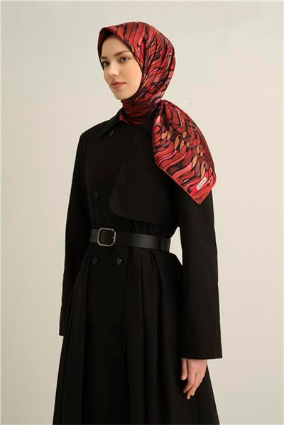 Armine Soyut Desenli Saf İpek Twill Eşarp 9335D 53