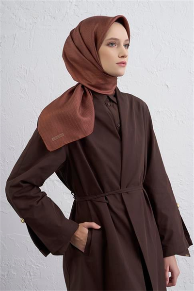 Armine Soyut Desenli Saf İpek Twill Eşarp 9415D 09