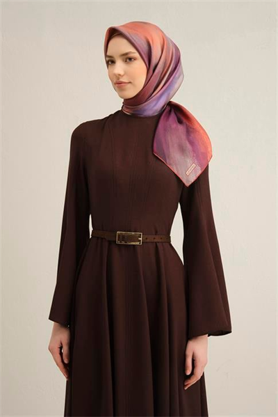 Armine Soyut Desenli Saf İpek Twill Eşarp 9308D 03