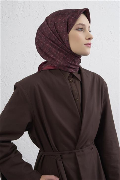 Armine Soyut Desenli Saf İpek Twill Eşarp 9405D 80