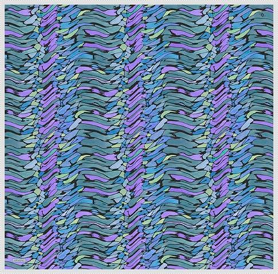 Armine Soyut Desenli Saf İpek Twill Eşarp 9335D 35