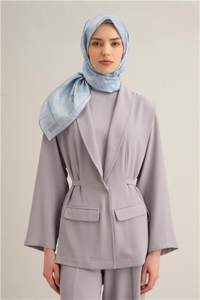 Armine Soyut Desenli Saf İpek Twill Eşarp 9339D 07