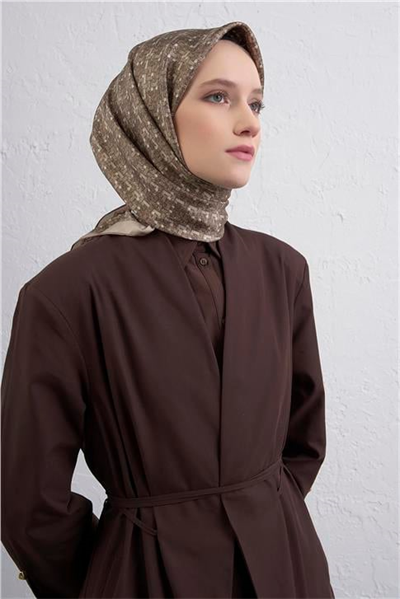 Armine Soyut Desenli Saf İpek Twill Eşarp 9405D 57