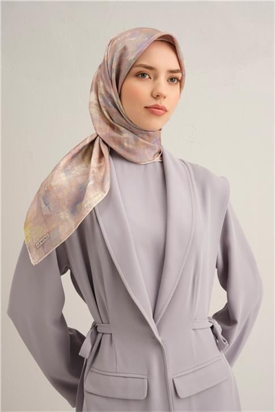 Armine Soyut Desenli Saf İpek Twill Eşarp 9339D 31