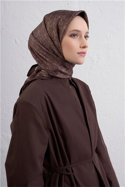 Armine Soyut Desenli Saf İpek Twill Eşarp 9405D 81