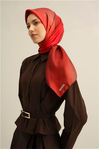 Armine Soyut Desenli Saf İpek Twill Eşarp 9308D 34