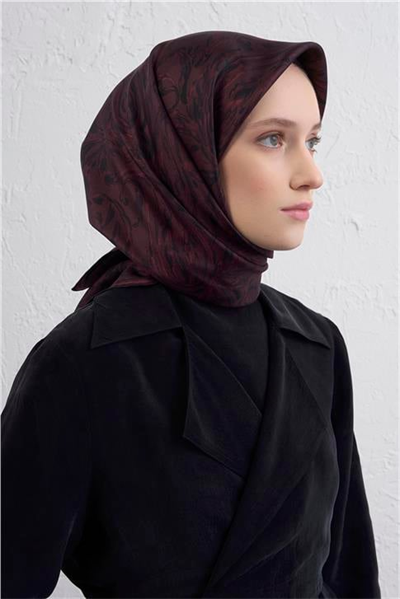 Armine Soyut Desenli Saf İpek Twill Eşarp 9431D 53