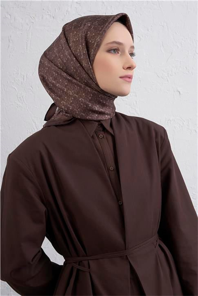 Armine Soyut Desenli Saf İpek Twill Eşarp 9405D 81