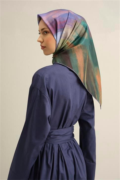 Armine Soyut Desenli Saf İpek Twill Eşarp 9308D 06