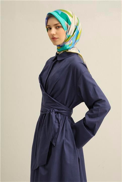 Armine Soyut Desenli Saf İpek Twill Eşarp 9328D 01