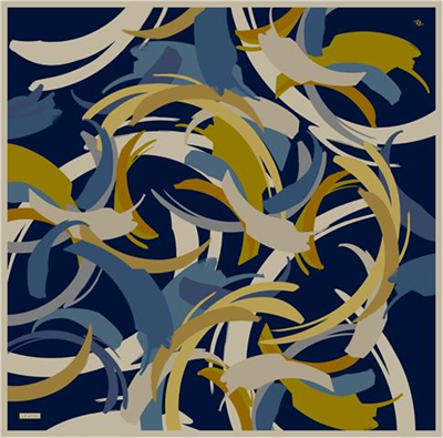 Armine Soyut Desenli Saf İpek Twill Eşarp 9328D 56