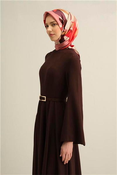 Armine Soyut Desenli Saf İpek Twill Eşarp 9328D 83