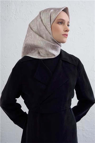 Armine Soyut Desenli Saf İpek Twill Eşarp 9431D 85