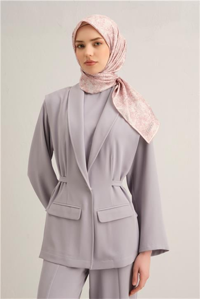 Armine Soyut Desenli Saf İpek Twill Eşarp 9311D 86