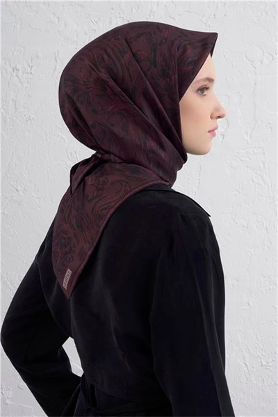 Armine Soyut Desenli Saf İpek Twill Eşarp 9431D 53