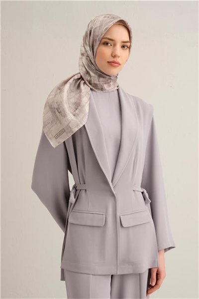 Armine Soyut Desenli Saf İpek Twill Eşarp 9339D 81