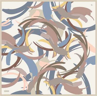 Armine Soyut Desenli Saf İpek Twill Eşarp 9328D 38