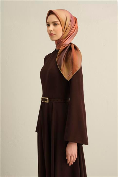 Armine Soyut Desenli Saf İpek Twill Eşarp 9308D 07