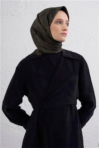 Armine Soyut Desenli Saf İpek Twill Eşarp 9431D 04
